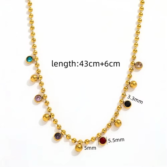 18K Gold Plated Colorful Beaded Necklace - Picture 10 of 10